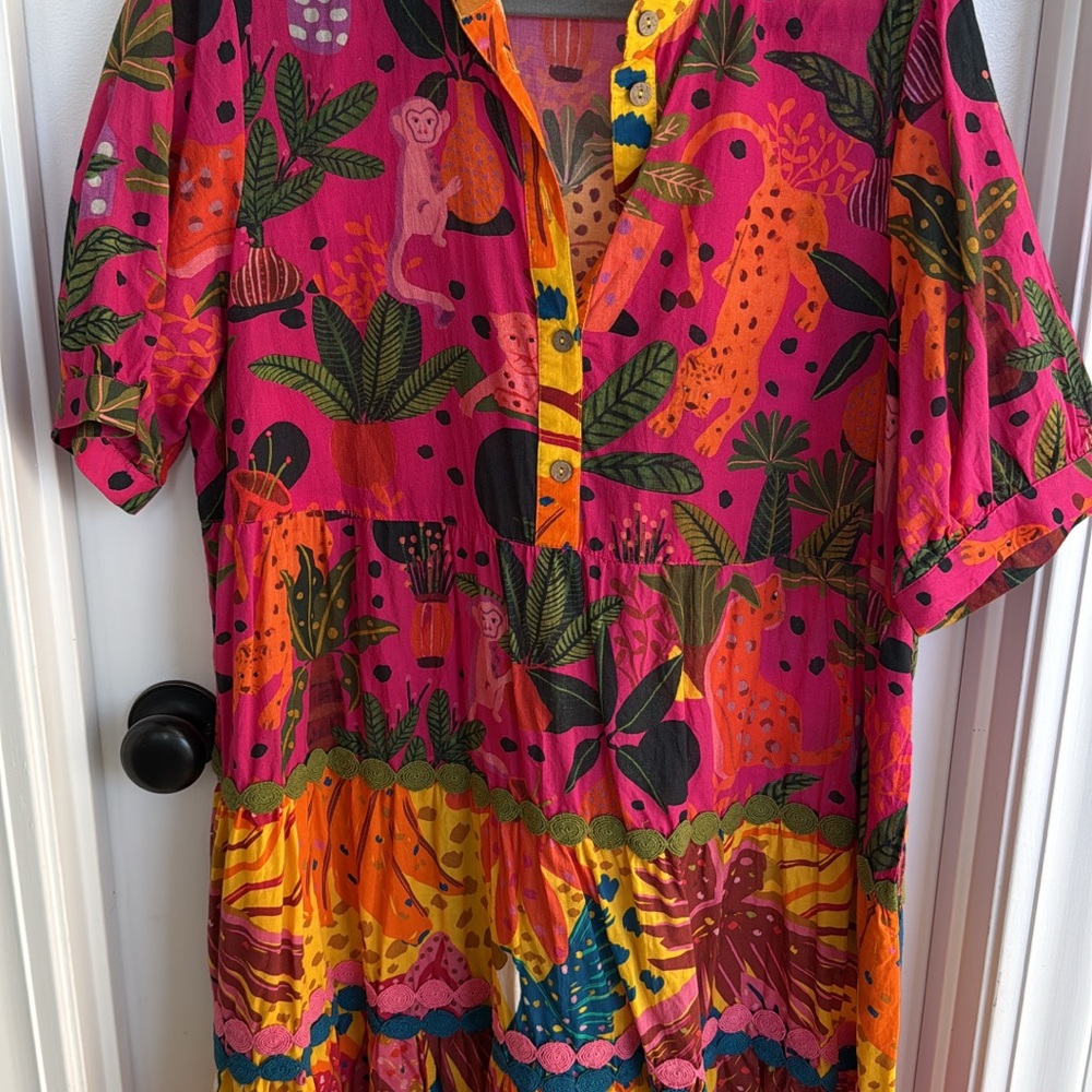 Uncle Frank Vibrant Jungle Print Mini Dress